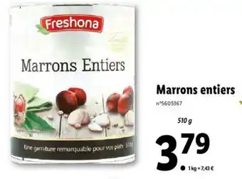 Lidl Marrins Entiers offre