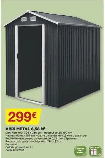 Bricomarché Abri Métal 6,58 M² offre