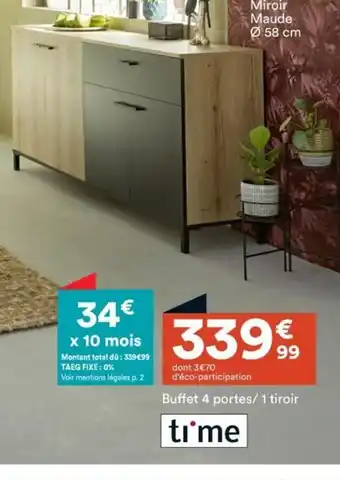 BUT Buffet 4 portes/1 tiroir offre
