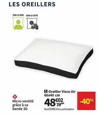 Conforama Oreiller Visco Air 60 X 40 Cm offre