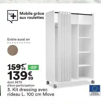 BUT Kit Dressing Avec Rideau 100cm Move offre