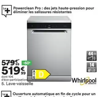 BUT Whirlpool Lave-Vaisselle offre