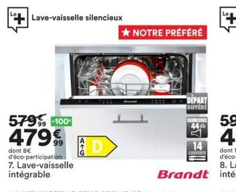 BUT Brandt Lave-Vaisselle intégrable offre