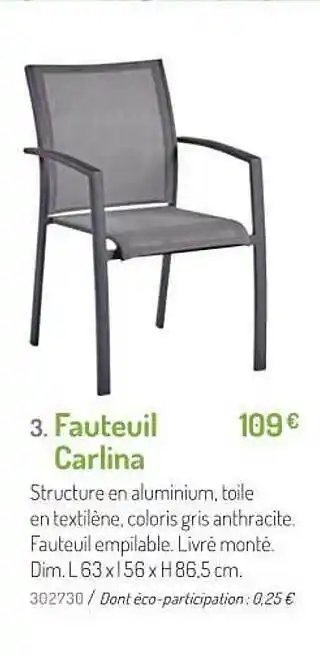 Botanic Fauteuil Carlina offre
