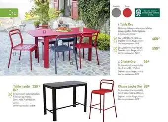Botanic Table Oro, Chaise Oro, Chaise Haute Oro, Table Haute Oro offre