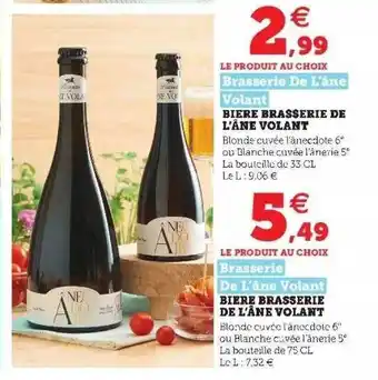 Super U Bière Brasserie De L'âne Volant, Bière Brasserie De L'âne Volant offre