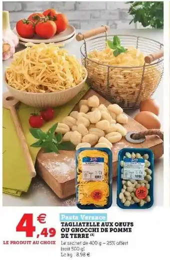 Super U Tagliatelle Aux Oeufs Ou Gnocchi De Pomme De Terre Pasta Versace offre