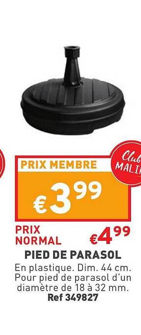 Trafic Pied De Parasol offre