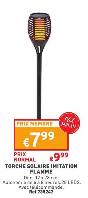 Trafic Torche Solaire Imitation Flamme offre
