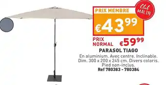 Trafic Parasol Tiago offre