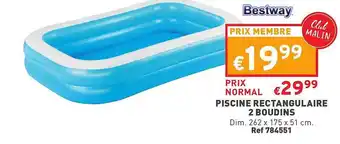 Trafic Piscine Rectangulaire 2 Boudins Bestway offre