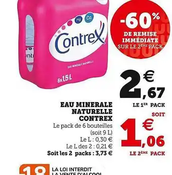U Express Eau Minérale Naturelle Contrex offre