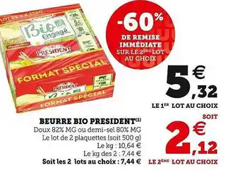 U Express Beurre Bio Président offre