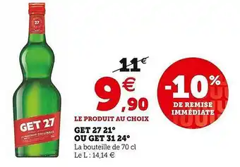 U Express Get 27 21° Ou Get 31 24° offre