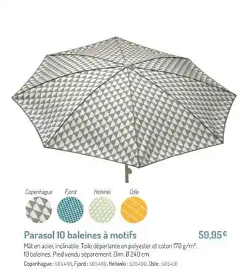Botanic Parasol 10 Baleines à Motifs offre