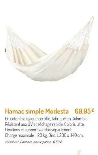 Hamac Simple Modesta