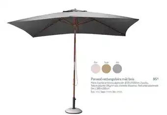 Botanic Parasol Rectangulaire Mât Bois offre