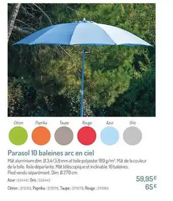 Botanic Parasol 10 Baleines Arc En Ciel offre