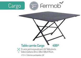 Botanic Table Carrée Cargo offre