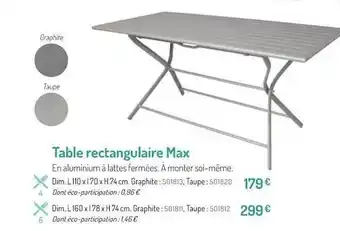 Botanic Table Rectangulaire Max offre