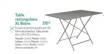 Table Rectangulaire Xl Bistro