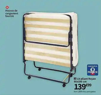 Conforama Lit Pliant Royan 90 X 190 Cm offre
