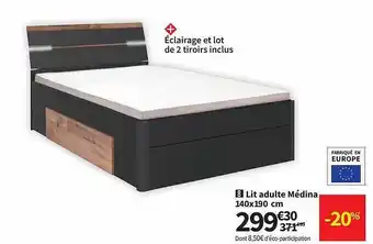 Conforama Lit Adulte Médina 140 X 190 Cm offre