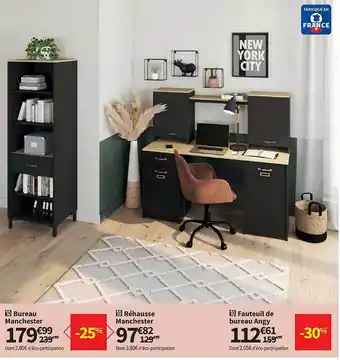 Conforama Bureau Manchester, Réhausse Manchester, Fauteuil De Bureau Angy offre