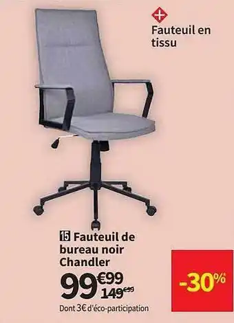 Conforama Fauteuil De Bureau Noir Chandler offre