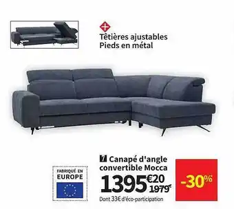 Conforama Canapé D'angle Convertible Mocca offre