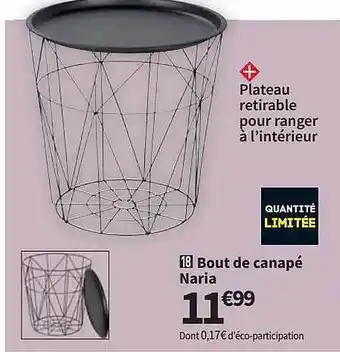 Conforama Bout De Canapé Naria offre