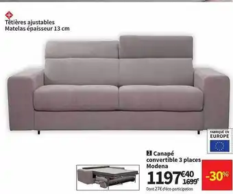 Conforama Canapé Convertible 3 Places Modena offre