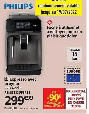 Conforama Expresso Avec Broyeur Philips offre