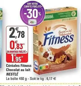 G20 Céréales Fitness Chocolat Au Lait Nestlé offre