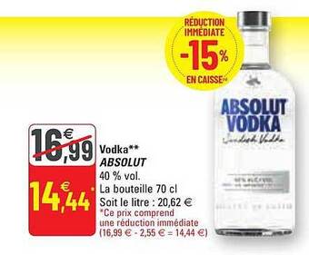G20 Vodka Absolut offre