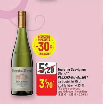 Touraine Sauvignon Blanc Plessis-duval 2021