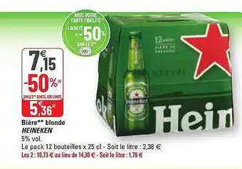 G20 Bière Blonde Heineken offre