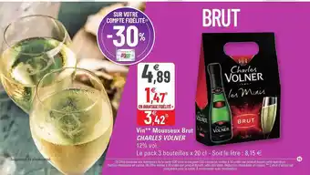 G20 Vin Mousseux Brut Charles Volner offre