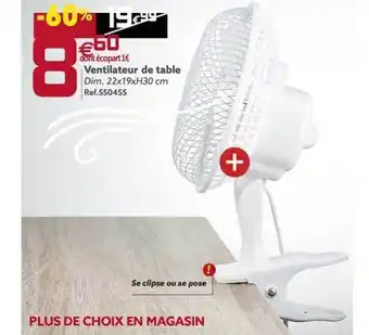 Gifi Ventilateur De Table offre
