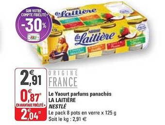 G20 Le Yaourt Parfums Panachés La Laitière Nestlé offre
