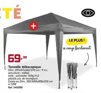 Gifi Tonnelle Téléscopique offre