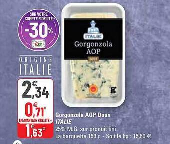 G20 Gorgonzola Aop Doux Italie offre