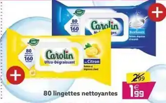 Gifi 80 Lingettes Nettoyantes Carolin offre