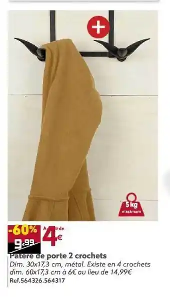 Gifi Patère De Porte 2 Crochets offre