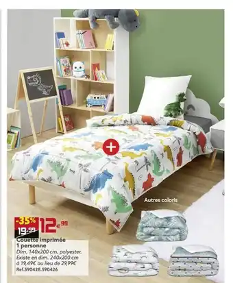 Gifi Couette Imprimée 1 Personne offre
