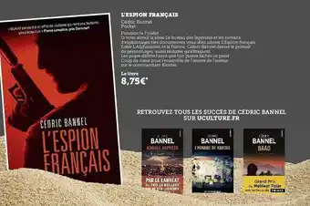 Hyper U L'espion Français - Cédric Bannel Pocket offre