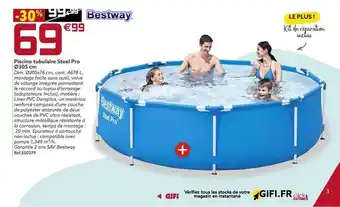 Gifi Piscine Tubulaire Steel Pro ø305 Cm Bestway offre