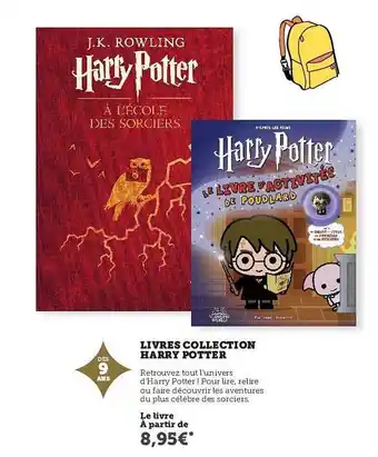 Hyper U Livres Collection Harry Potter offre