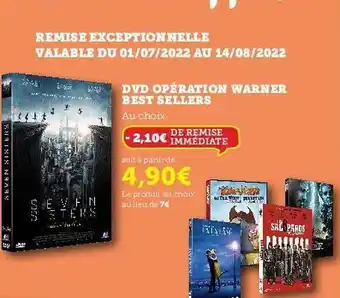 Hyper U Dvd Opération Warner Best Sellers offre