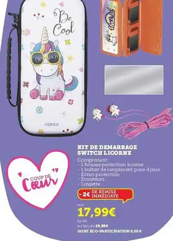 Hyper U Kit De Démarrage Switch Licorne offre